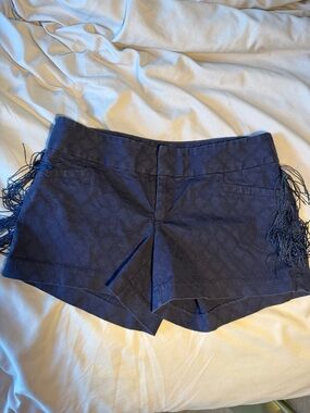 Lilly Pulitzer Navy Fringe Jacquard Skort Shorts
